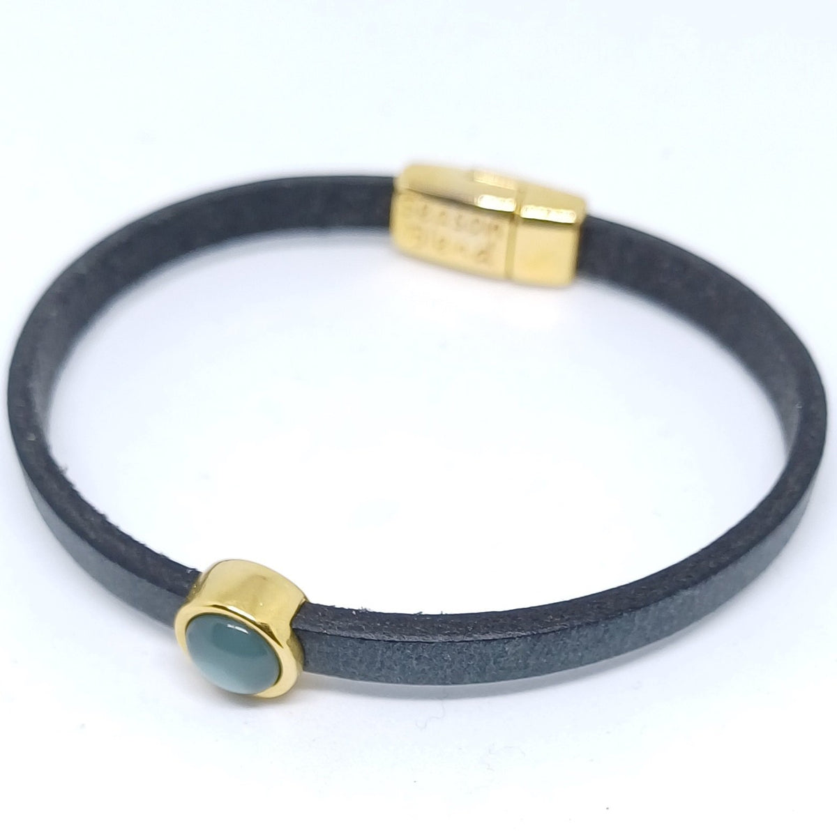 Timeless leren armband 24K verguld grijstinten