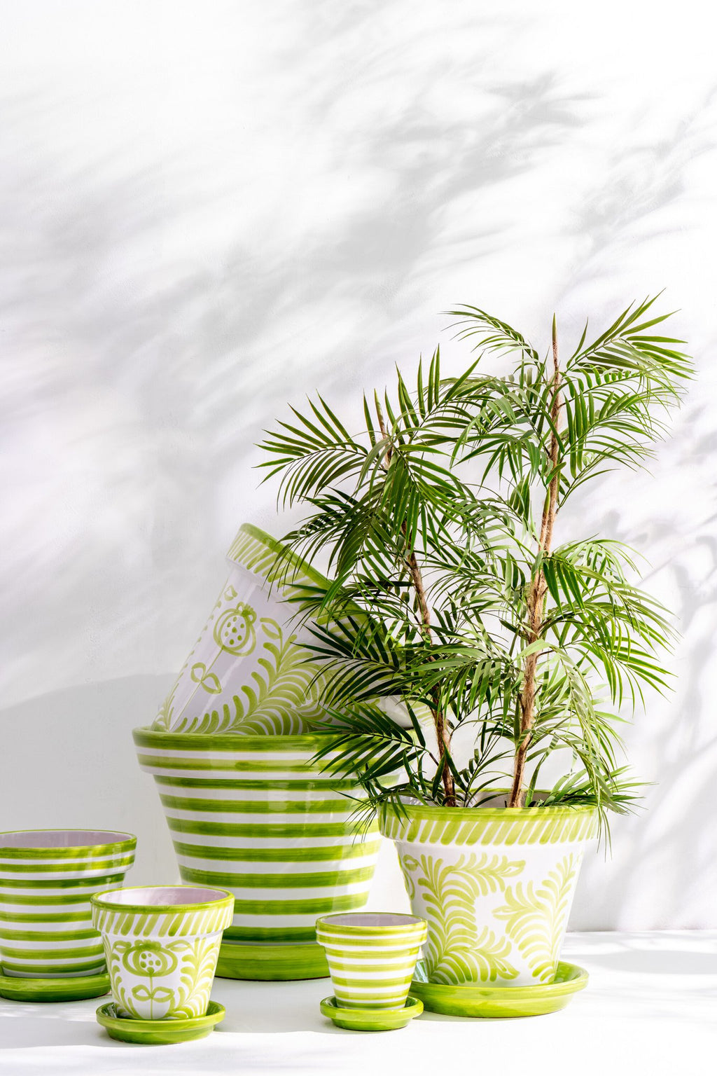 J-Line bloempot Granada - keramiek - groen - small - Ø 21 cm