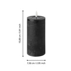 LED Kaars Leskino Zwart 15x8cm