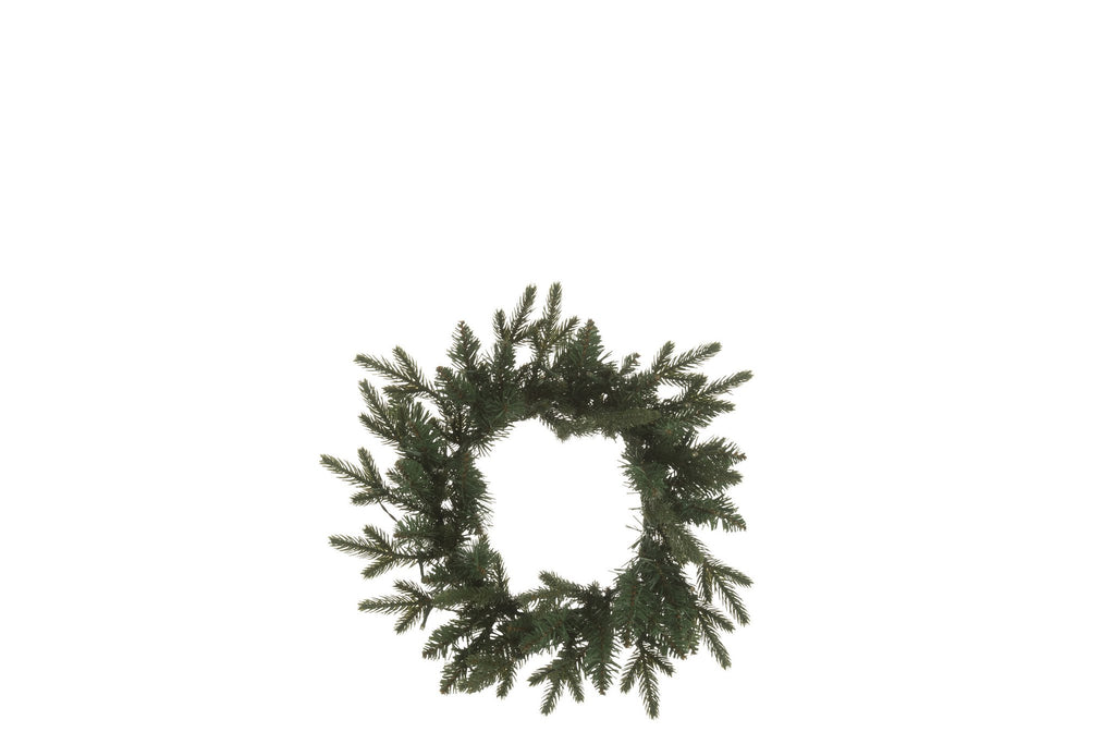 J-Line decoratie krans 20 LED - kunststof - groen - S
