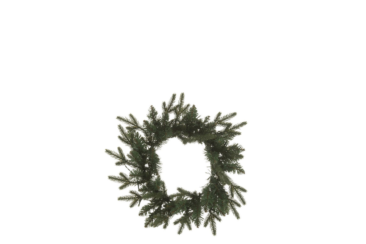 J-Line decoratie krans 20 LED - kunststof - groen - S