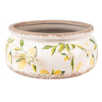 Bloempot Ø 23x10 cm Geel Keramiek Citroen Bloempot Binnen