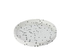 J-Line Bord met stippen - steengoed - wit/zwart - S