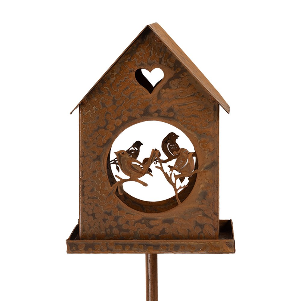 Tuindecoratie Huis Bruin Metaal