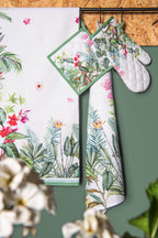 Placemats Set van 6 48x33 cm Wit Groen Katoen Jungle Botanics Tafelmat