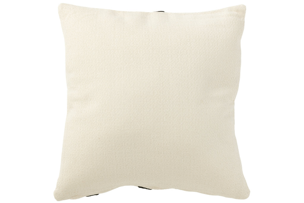 J-Line kussen Streep - textiel - wit/zwart