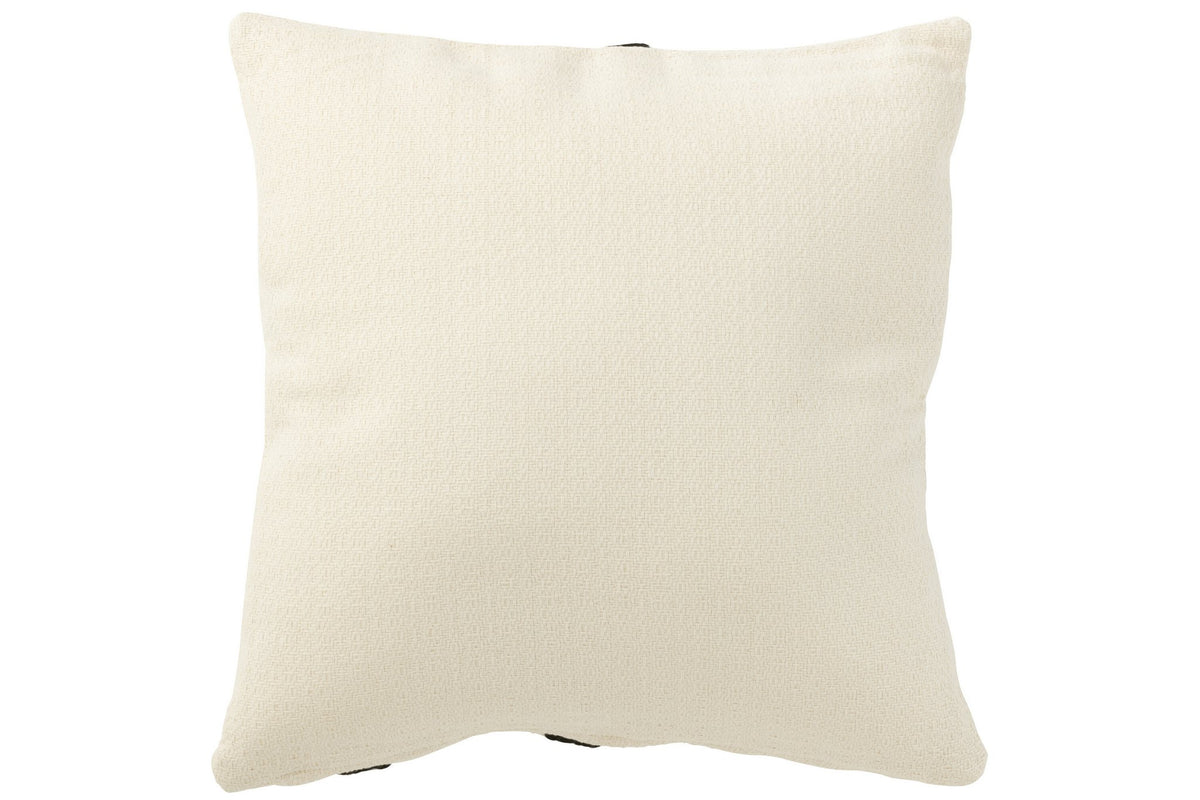 J-Line kussen Streep - textiel - wit/zwart