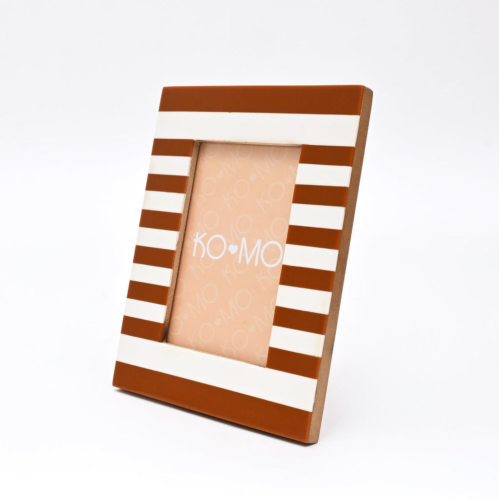 Bruin gestreept hars fotolijst 4 x 6 inch modern MDF-decor