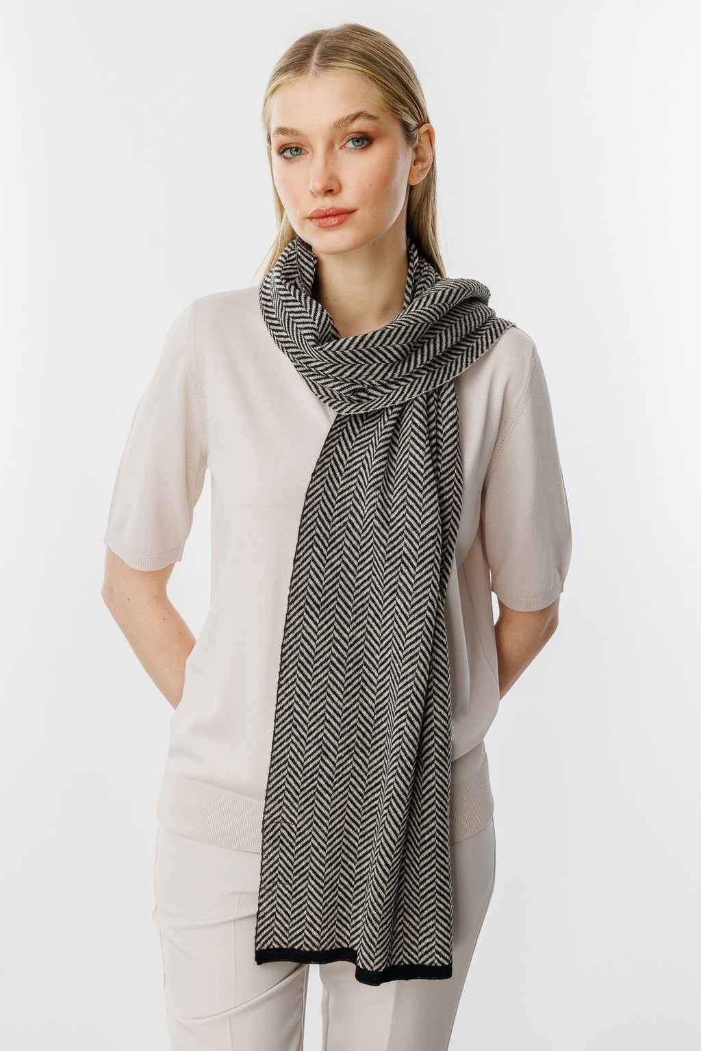 Lycia-sjaal zwart-beige