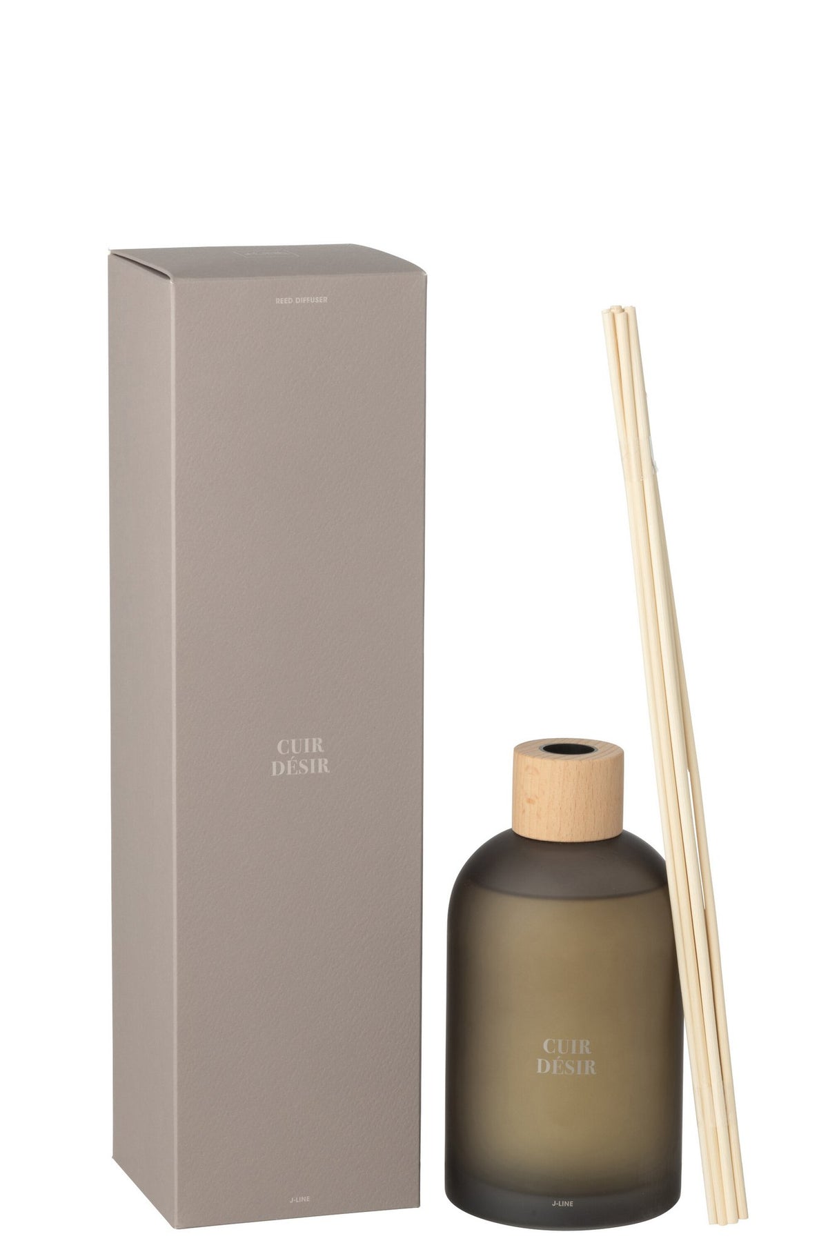 J-Line geurstokjes Accords Essentiels - Cuir Désir - bruin - 550 ml