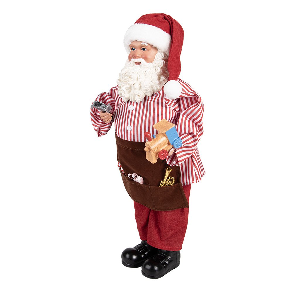 Kerstdecoratie Beld Kerstman 22x19x45 cm Rood Textiel