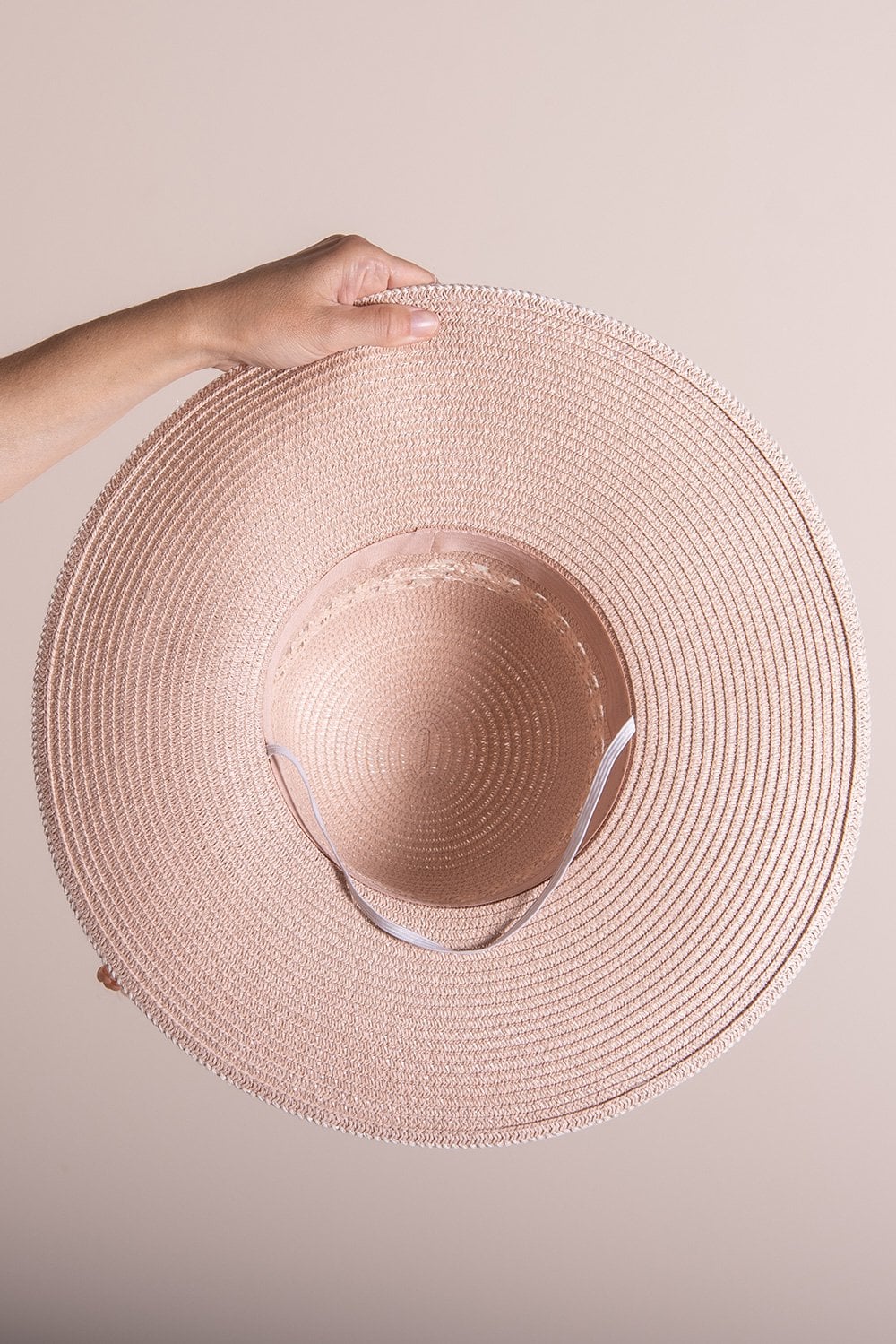Hoed Dames Roze Papierstro Zonnehoed