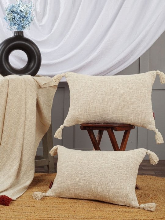 Decoratieve kussenslopen – rechthoekig – ademend katoen – set van 2, 20x12 inch