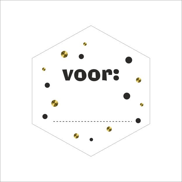 Wensetiket - Voor ........ - rol van 250 stuks