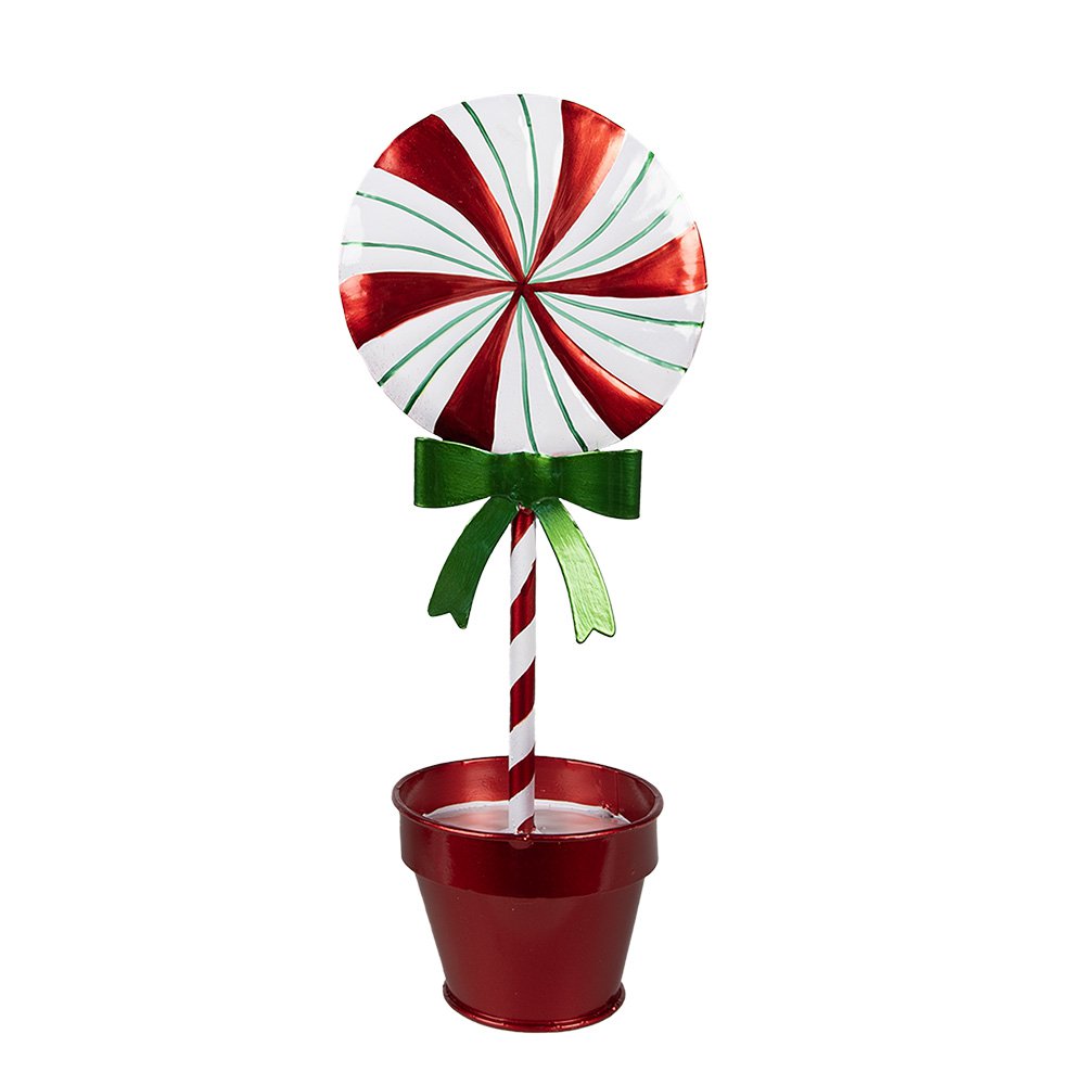 Kerstdecoratie Lolly 12x9x31 cm Rood Metaal