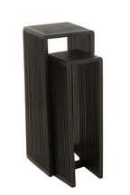 J-Line bijzettafel Kubus - hout - zwart - set van 2