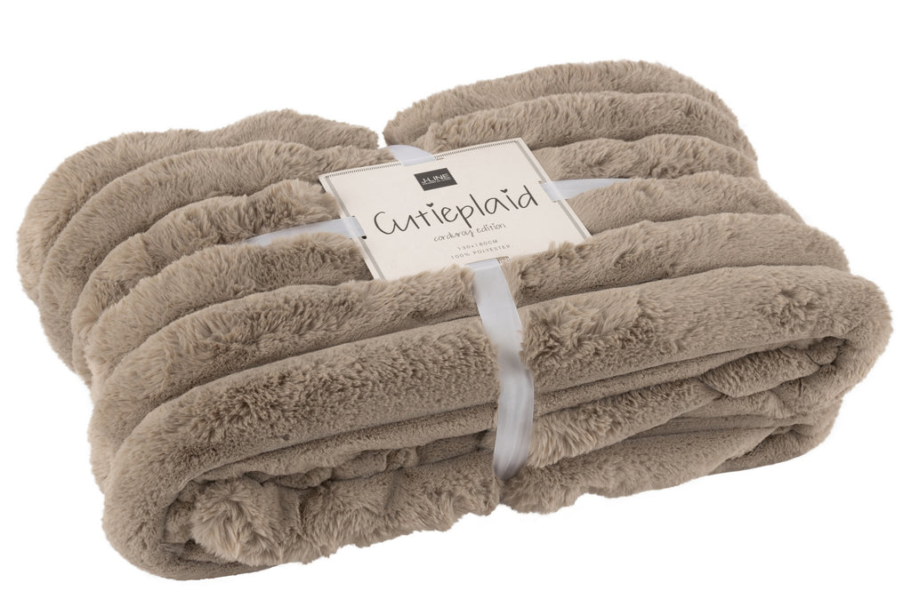 J-Line Plaid Groot Corduroy Polyester Taupe