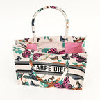 Tote Bag - Canvas met vlinderprint – Eco-vriendelijke herbruikbare boodschappen- en dagelijkse schoudertas (41 x 16 x 34 cm)
