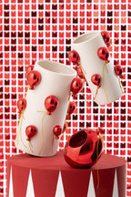 J-Line bloempot Ballon - keramiek - rood - S