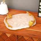 Luxe dienblad met marmeren afwerking - elegante gouden accenten