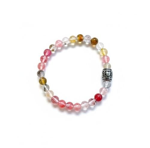 Dames armband Fire Cherry Quarts 6 mm met basic kraal