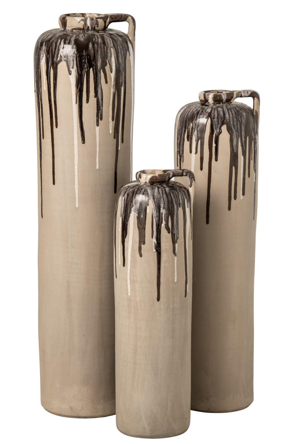 J-Line Vaas - keramiek - beige/bruin - large