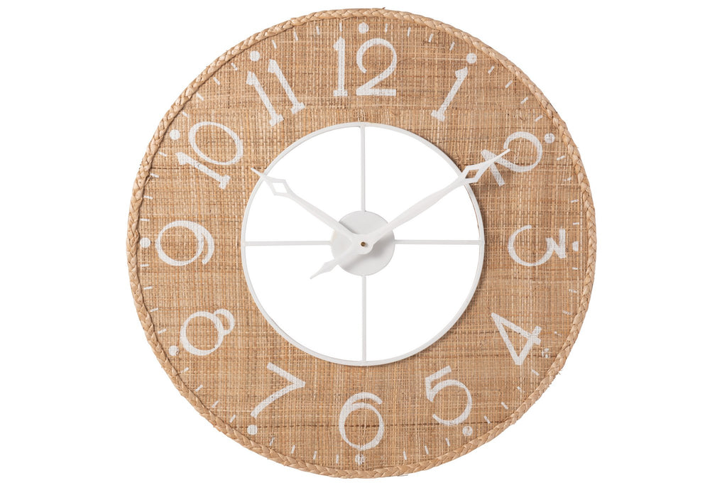 J-Line Klok Sodi Mdf Naturel/Wit