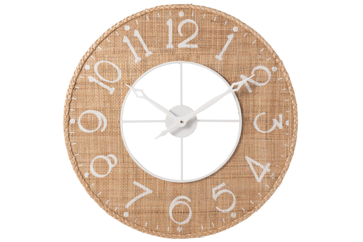 J-Line Klok Sodi Mdf Naturel/Wit