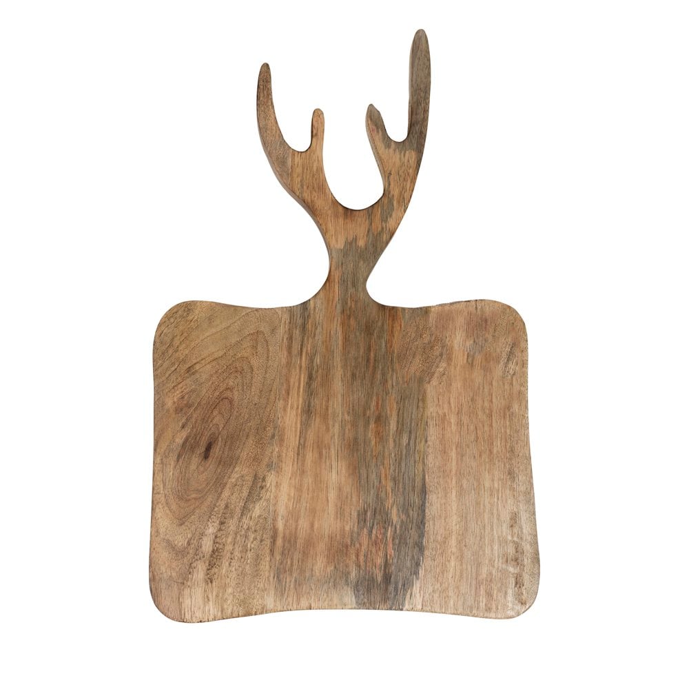 Schaal/Snijplank mango hout gewei 45cm