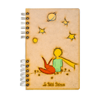 Duurzaam Houten Notitieboek – Komoni – Le Petit Prince - Star – Gerecycled papier