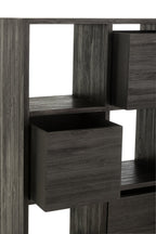 J-Line kast Met Lades - gerecycleerd hout - zwart