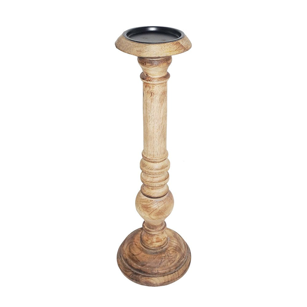 Kandelaar mango hout bol 46cm