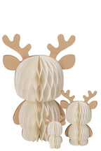 J-Line decoratie Rendier - papier - camel/wit - large