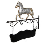 Uithangbord Paard 66x3x67 cm Grijs Metaal