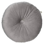 Dutch Decor Olly - Kussen Ø38 cm - Rond fluweel - Micro Chip - Grijs