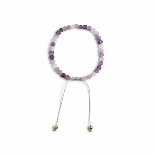 Dames hartjes armband Amethist 4 mm