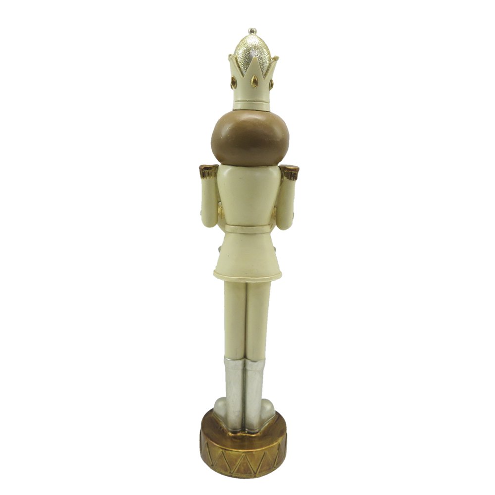 Theelichthouder Notenkraker 30 cm Beige Bruin Kunststof Waxinelichthouder