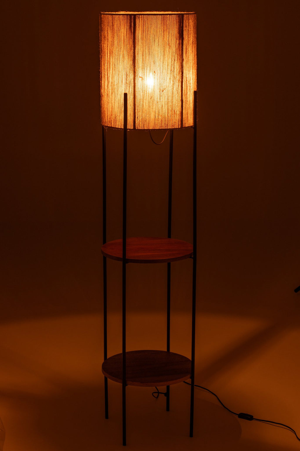 J-Line lamp - ijzer/mango - naturel/zwart