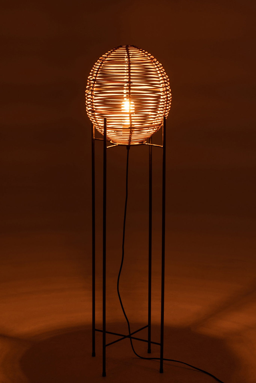 J-Line vloerlamp Op Frame - metaal/rotin - naturel- LC
