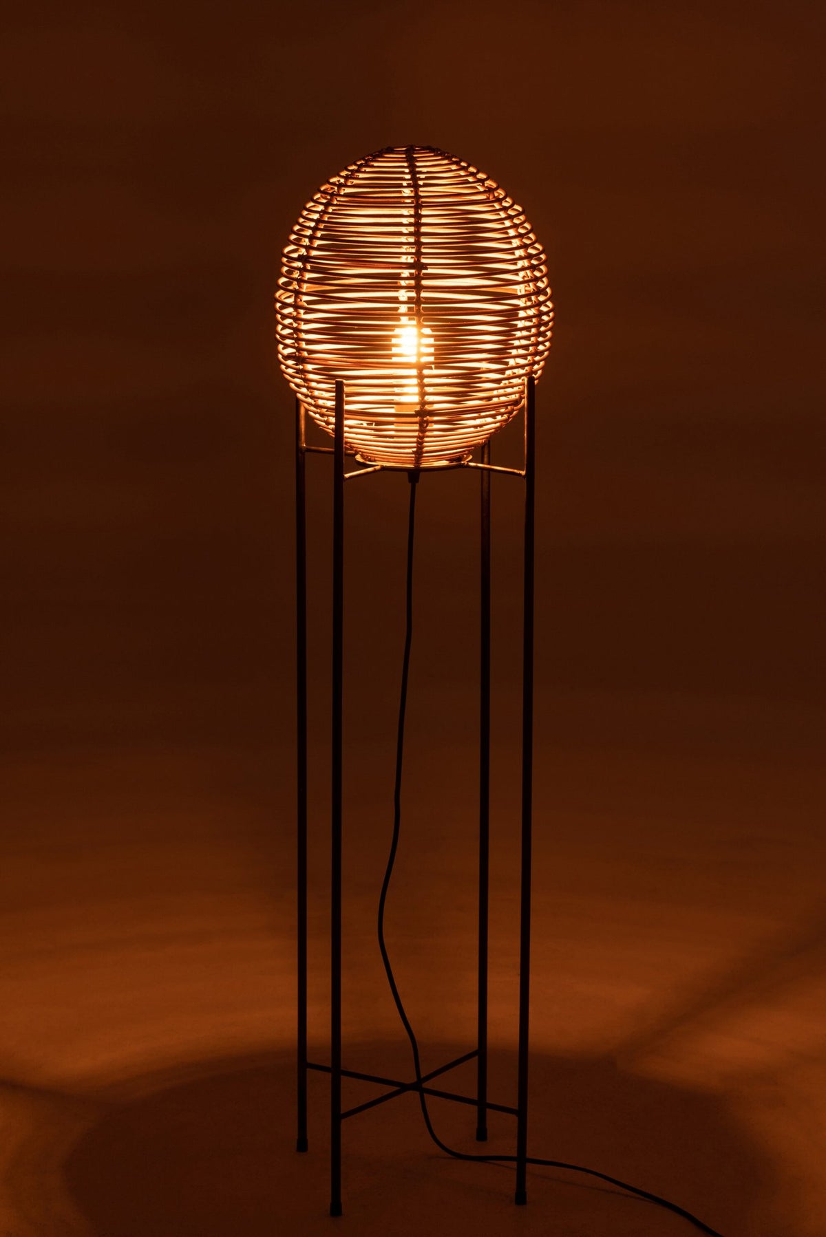 J-Line vloerlamp Op Frame - metaal/rotin - naturel- LC