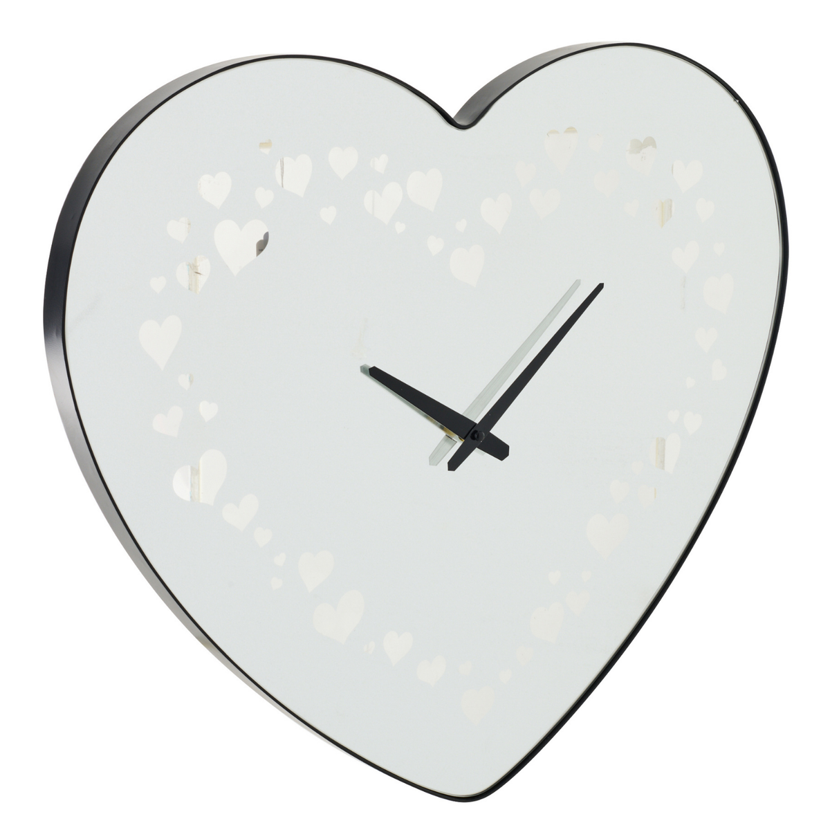 J-Line klok Hart - glas - zwart
