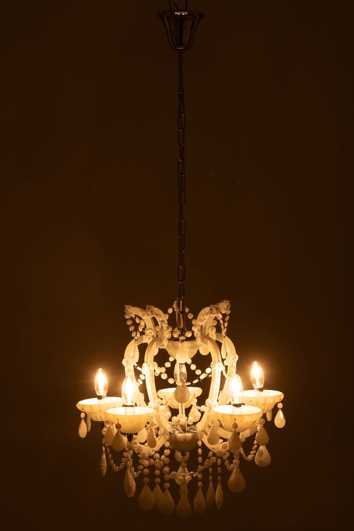 J-Line hanglamp Kandelaar Antiek - glas - wit