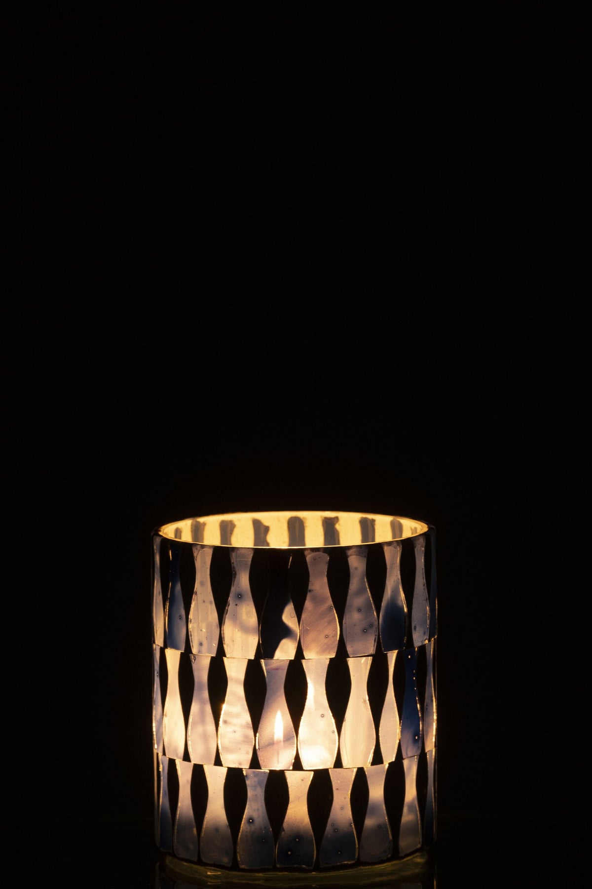 J-Line kaarshouder - glas - blauw/wit - M