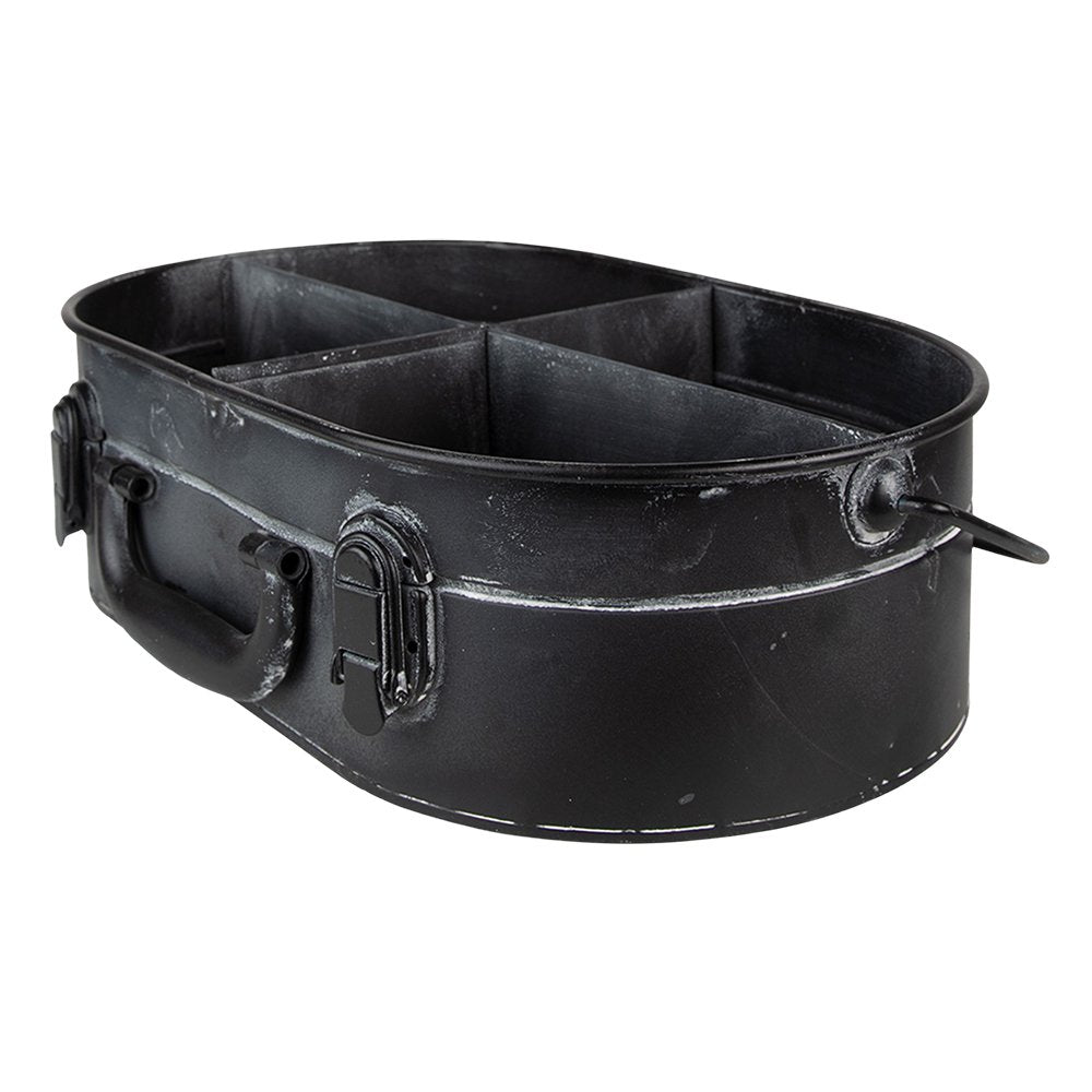 Vakkenbak 4 Vakken 41x26x11 cm Zwart IJzer Opbergbakjes