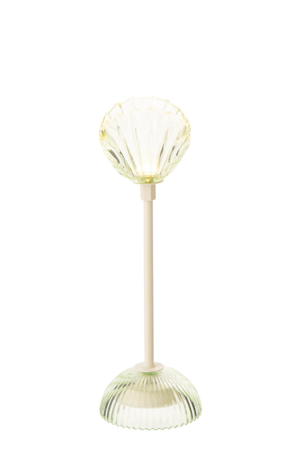 J-Line lamp Shell - ijzer - lichtgroen/wit - S - LED lichtjes