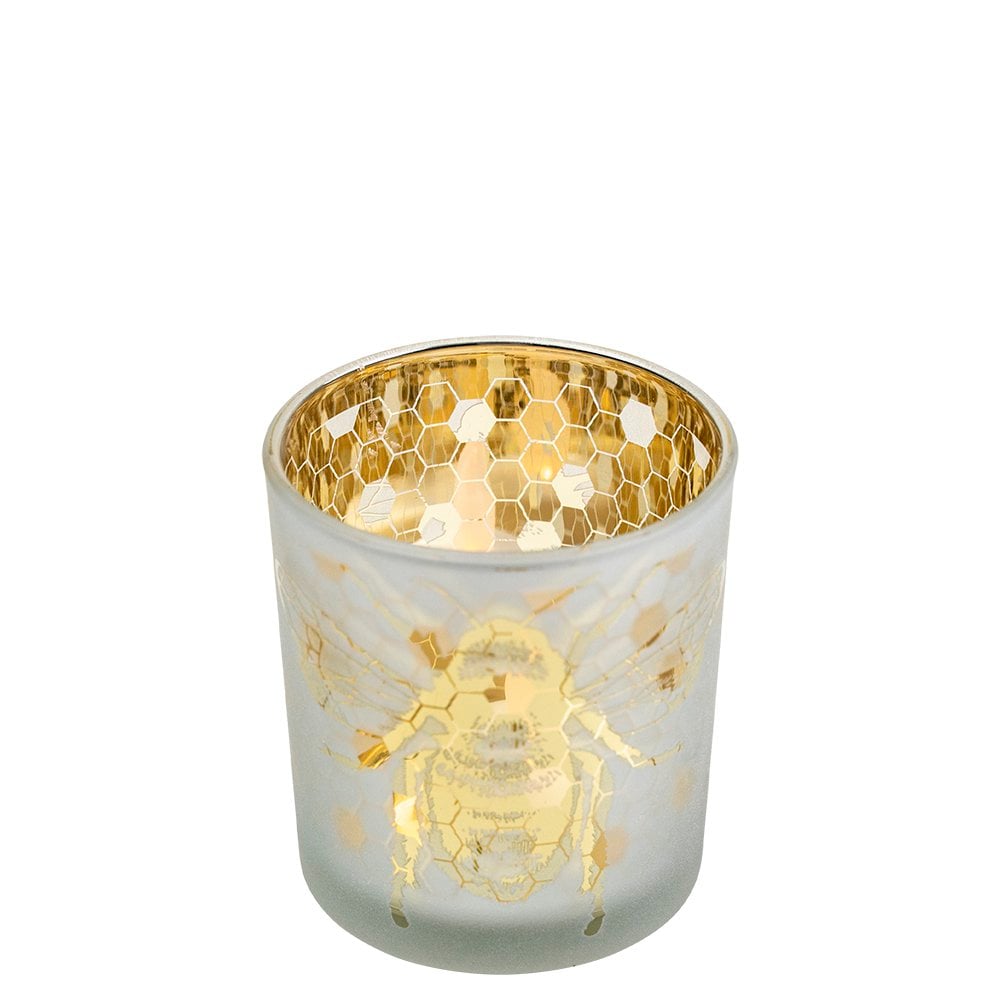Theelichthouder bij goud small 8cm