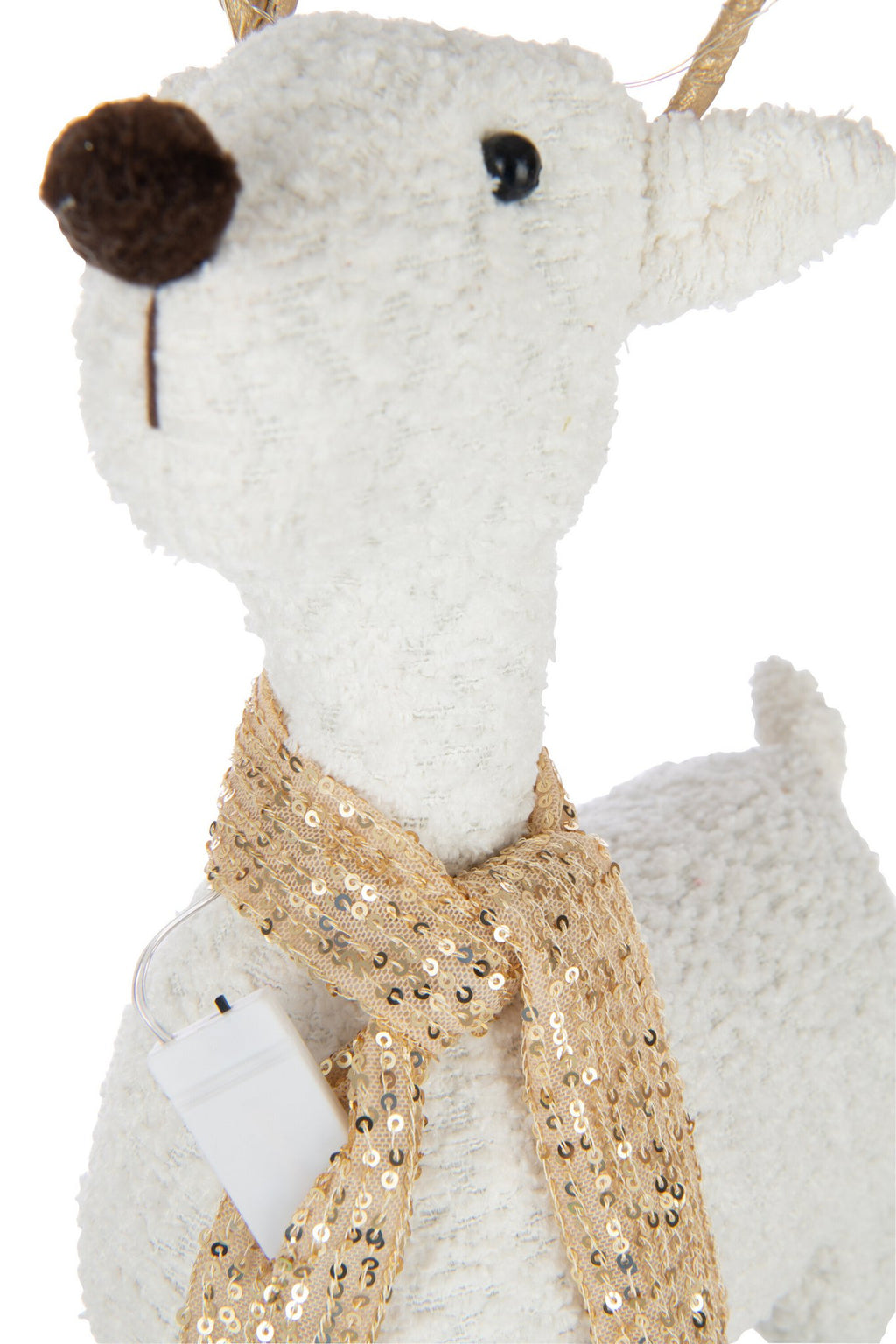 J-Line figuur Rendier Sjaal - polyester - wit/goud - L