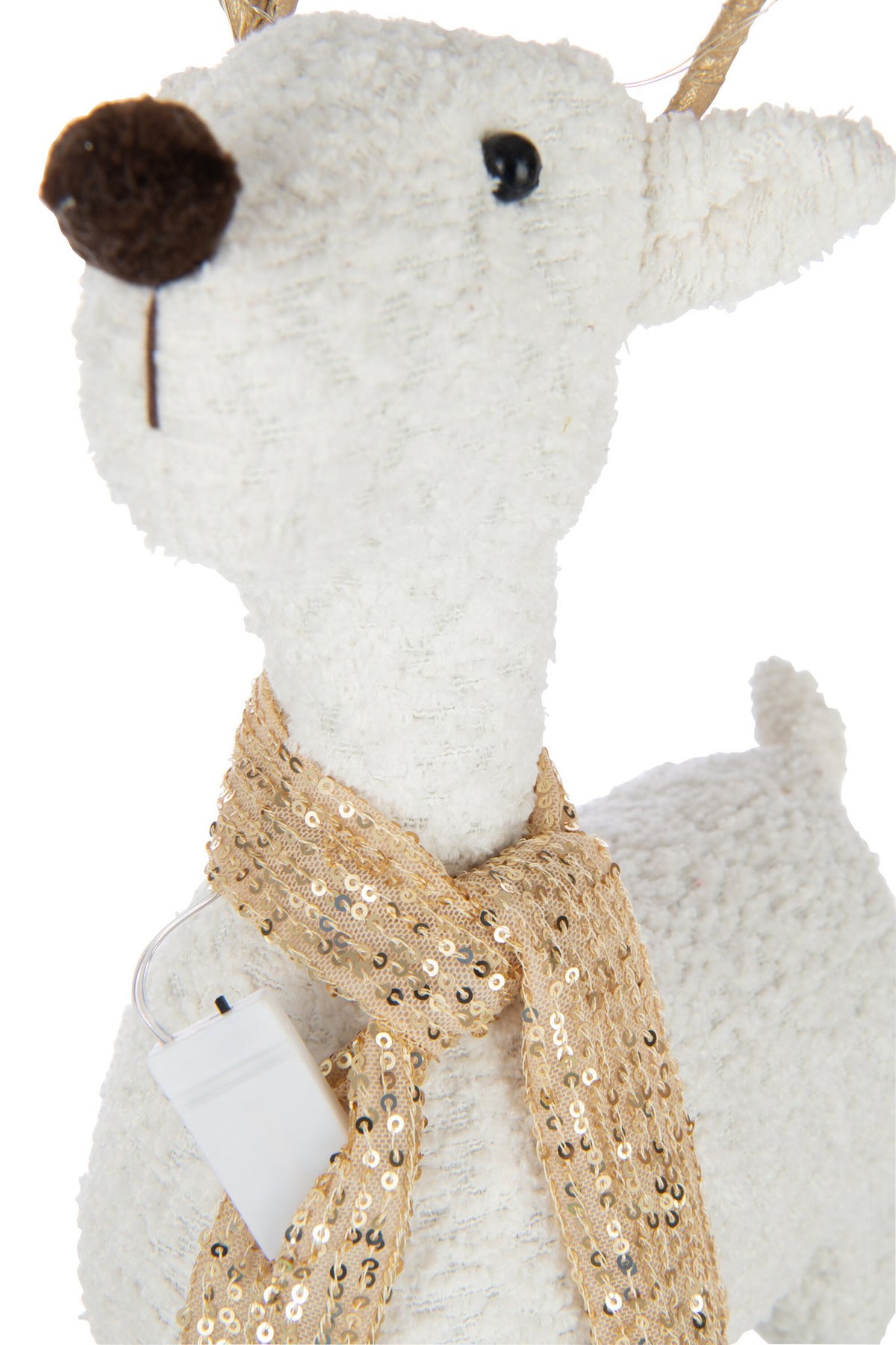 J-Line figuur Rendier Sjaal - polyester - wit/goud - L