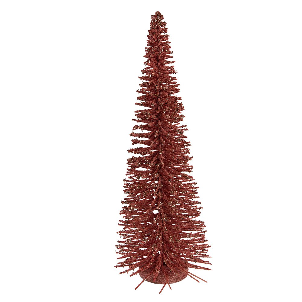 Kerstdecoratie Beeld Kerstboom Ø 20x50 cm Roze Hout
