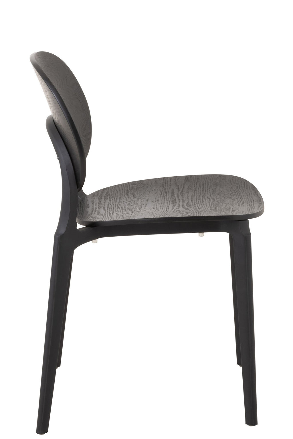 J-Line stoel Basic - kusntstof - zwart
